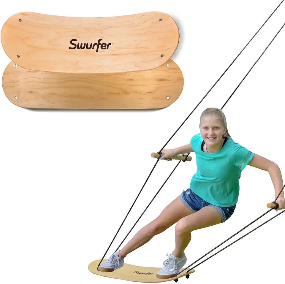 Swurfer Stand Up TreeSkate Outdoor Swing - Tree Swing for Kids with Adjustable Handles, Kids Outdoor Play Equipment, Durable, Weatherproof, Easy Installation, Holds Up to 200 lbs, Ages 6+