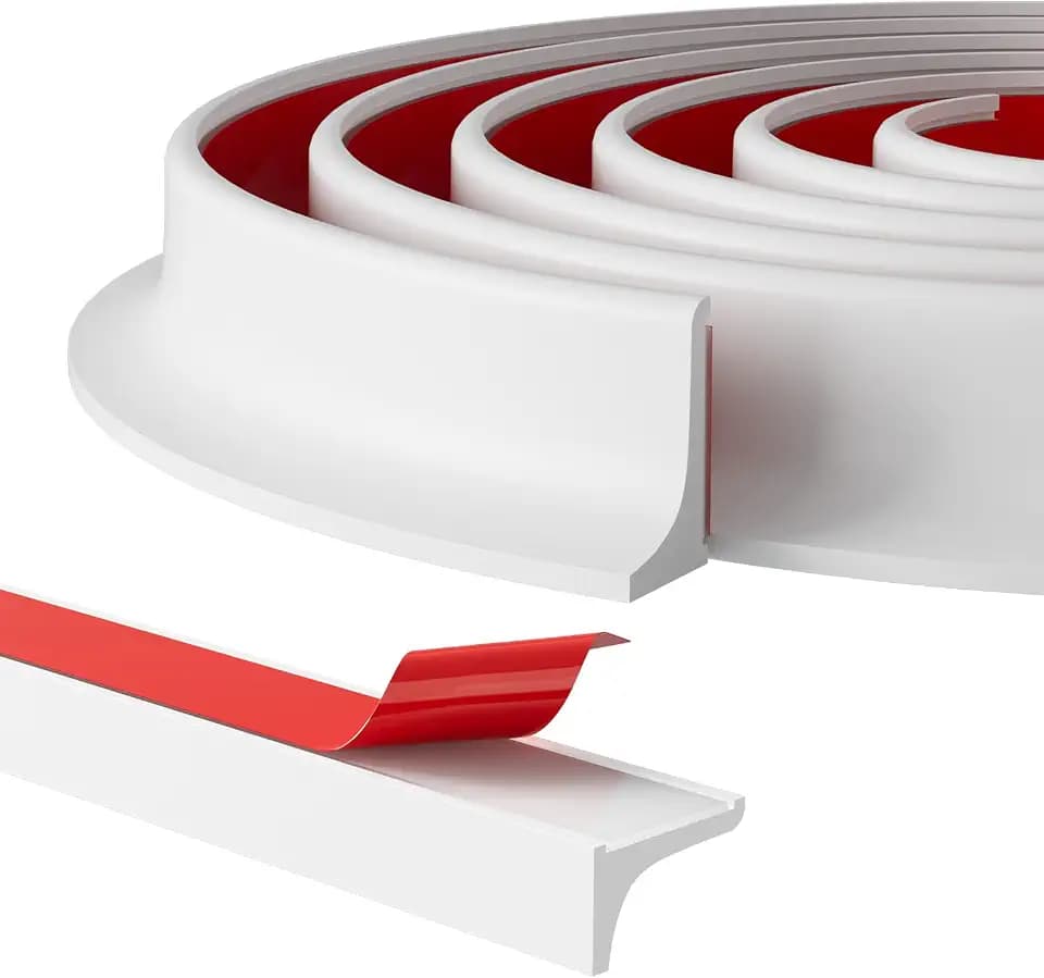 Duzzy 98 Inch Shower Threshold Water Dam Guard, Silicone Rubber Shower Door Bootom Seal Strip for Walk in Shower