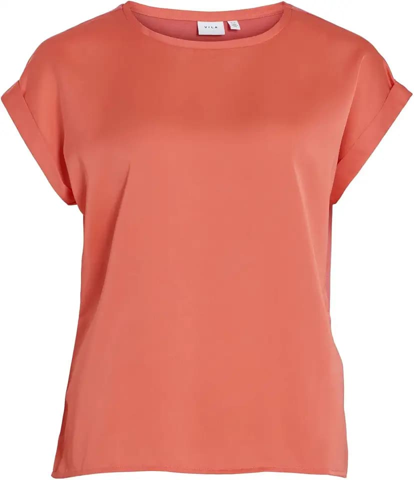 Vila Damen Viellette S/S Satin Top - Noos Viellette S/S Satin Top - Noos (1er Pack)