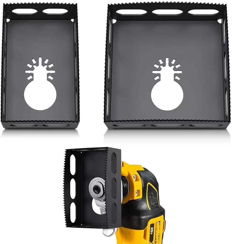 Square Drywall Outlet Cutter for Oscillating Tools, Black, 2 Pack