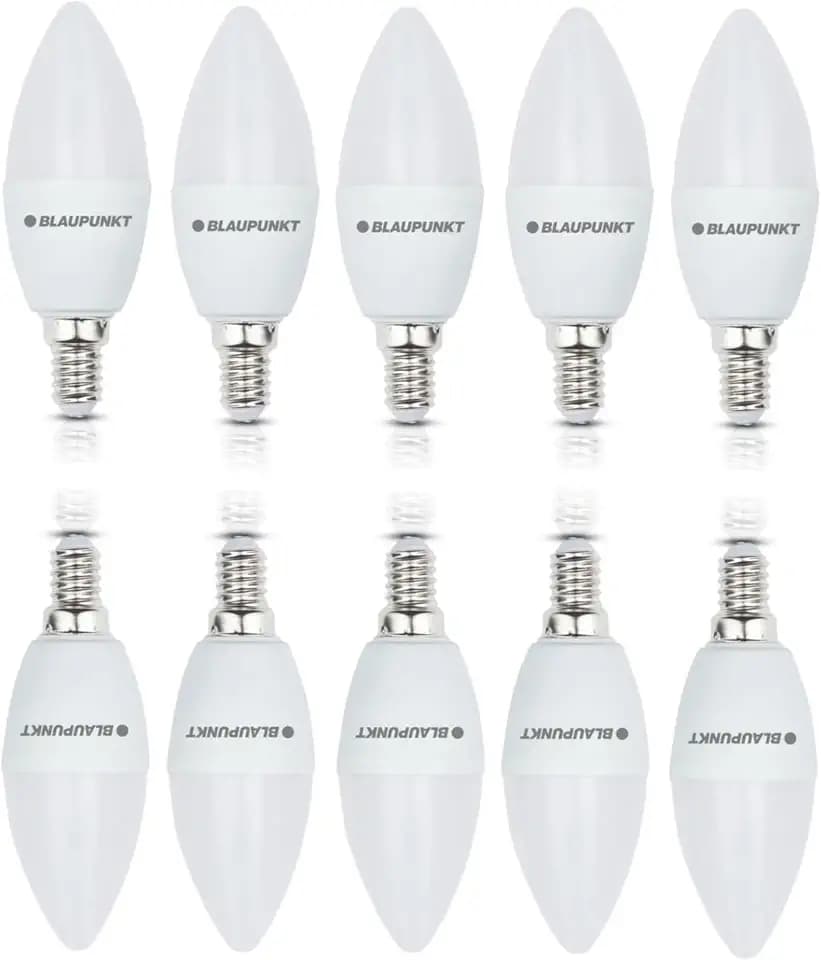 Blaupunkt Leuchtmittel E14 Led Lampe Kerzenform - 7W (entspricht 50W), 595 Lumen, 4000K Neutralweiß - Nicht‑Dimmbar, E14 SES Matt, Energiesparende Beleuchtung für Zuhause – 10er Pack