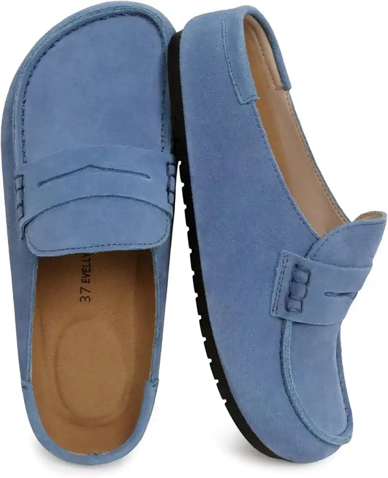 EVELLYHOOTD Lofel| Suede Clogs Slip-On Mules Wide Fit for Women Men
