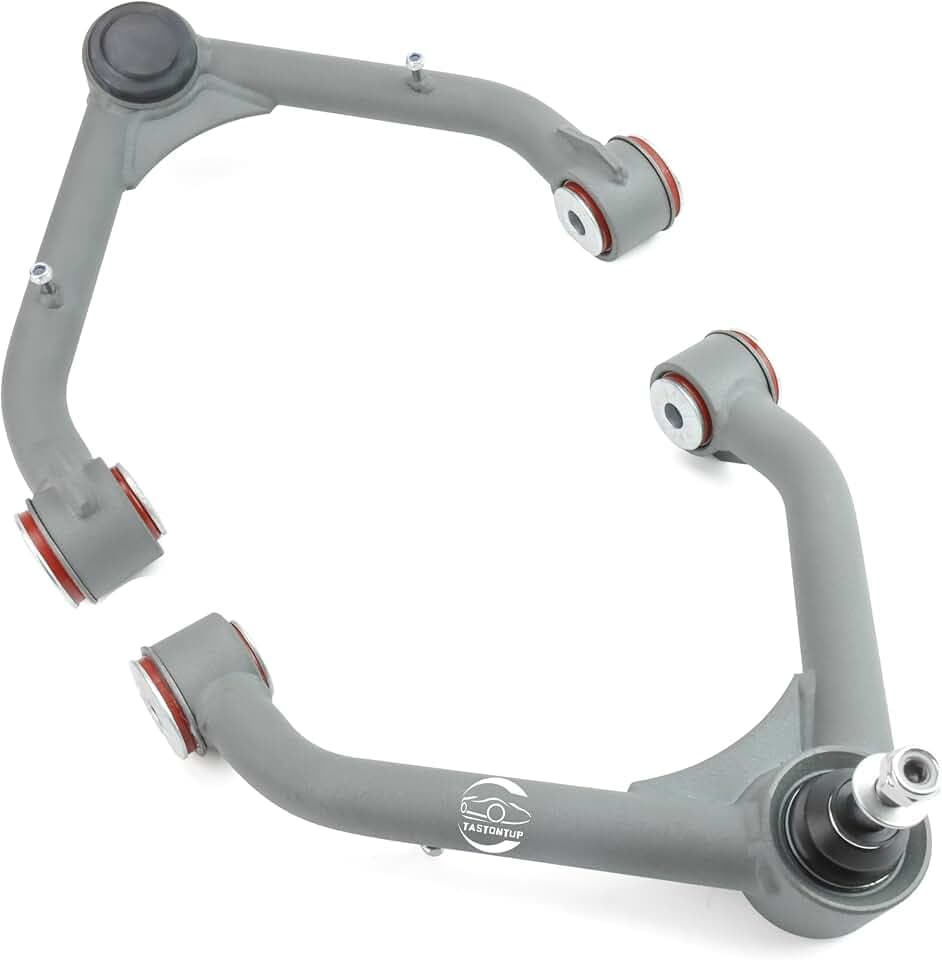 Front Upper Control Arms for 1999-2006 Chevy Silverado Sierra 1500, 2–4 Inch Lift Tubular Suspension Control Arms with PU Bushings & Pre-Assembled Ball Joints, Wrinkle Gray
