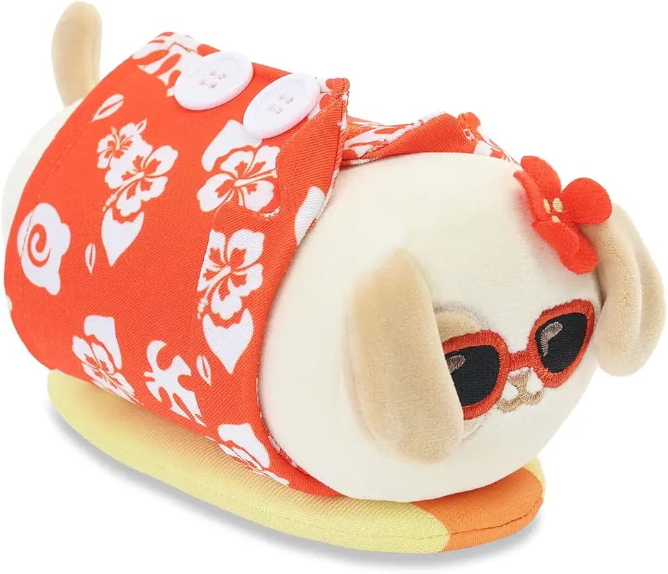 Anirollz Stuffed Animal Plush Toy – 6" Small Hawaiian Outfitz Plush Doll | Soft, Squishy, Warm, Cute, Comfort, Safe | Birthday Gift Kawaii Puppy Dog with Red Hawaiian Shirts Puppiroll