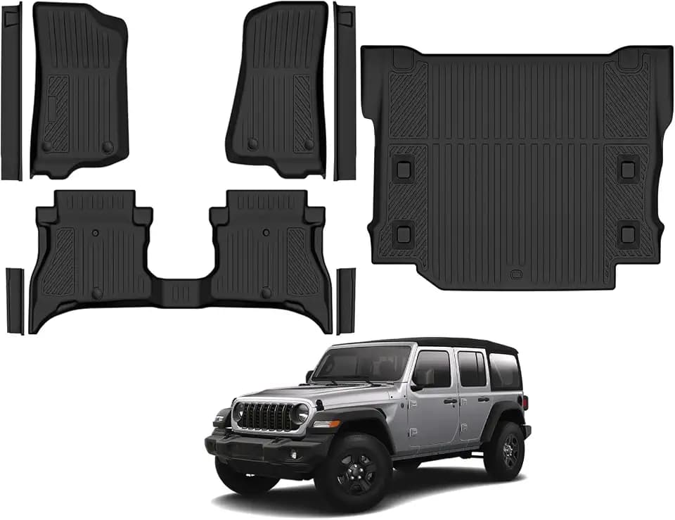 All Weather Floor Mats for 2018-2026 Jeep Wrangler 4XE 4Door(Not for JL/JK)