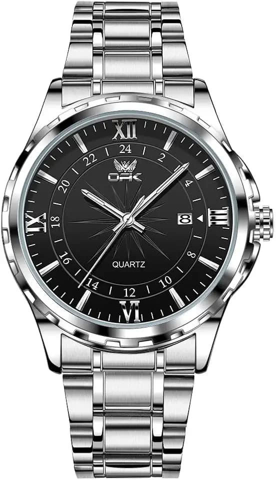 MASTOP Business Men's Watch Quatz Movement Luxury Watches for Men with Stainless Steel Strap Sapphire Glass Dial Luminous Hands and Hour Markers Waterproof