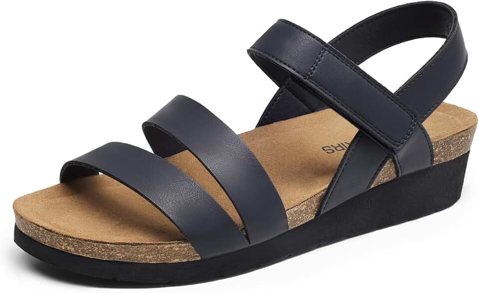 DREAM PAIRS Women's Low Heel Arch Support Wedge Sandals