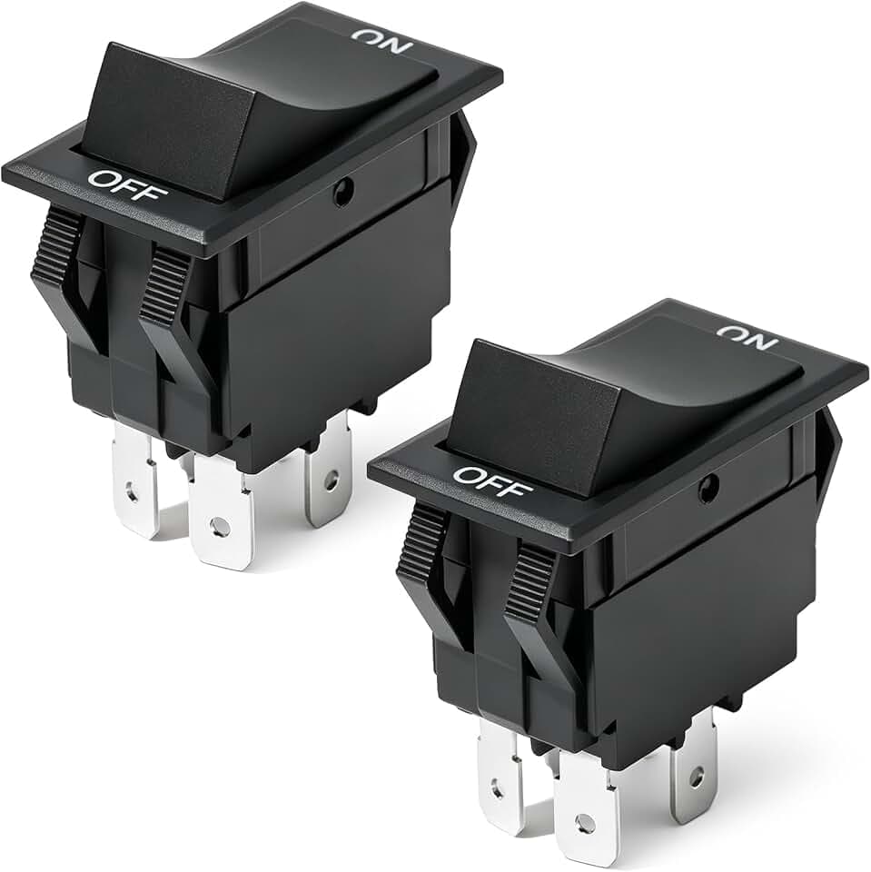 2Pcs 1177541 Range Rocker Switch Compatible with Southbend Commercial Range Oven EB/10CCH EB/20PC EH-10CCH EH-20RT ES/10RT ES/10SC ES/20SC 4-Pin 20A Stove On/Off Switch Replace 1177567