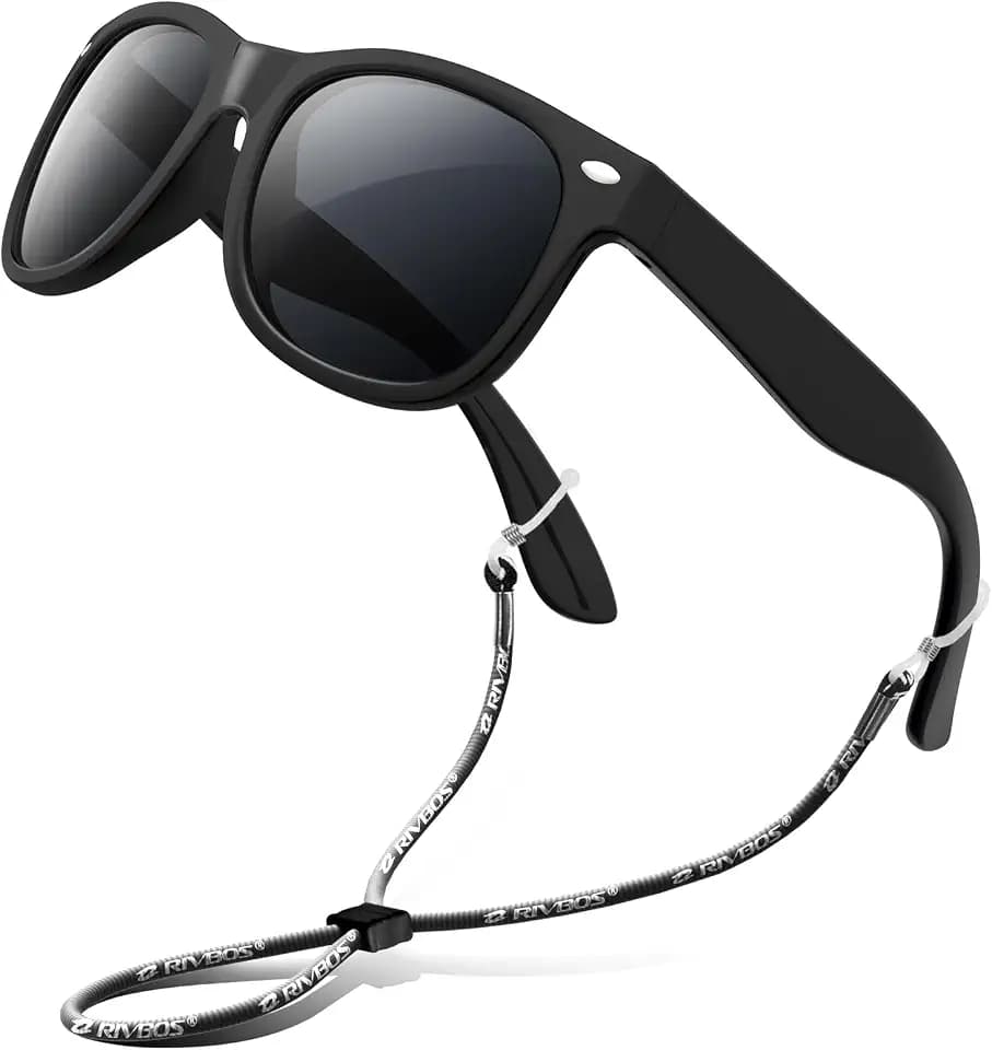 RIVBOS Kids Sunglasses Polarized UV400 TPE with Strap for Boys Girls RBK004