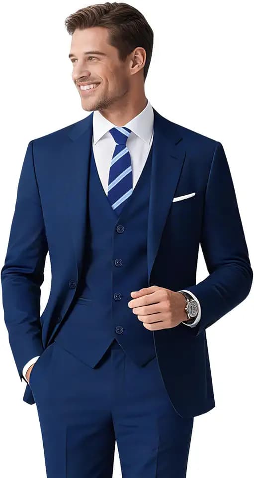 Men's Stretch 6-Piece Suit Set, 3 Sizes (Short/Reg/Tall)