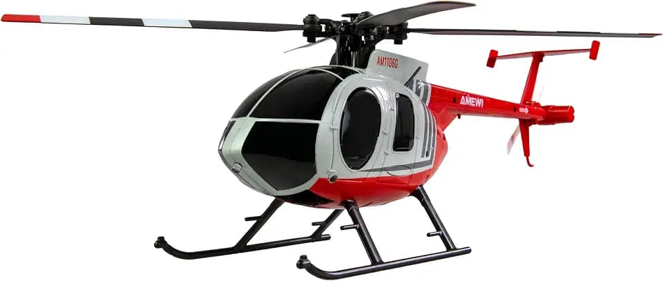Amewi Hughes MD500 Helikopter Zivil 4-Kanal 6G RTF rot/hellgrau RC ferngesteuert