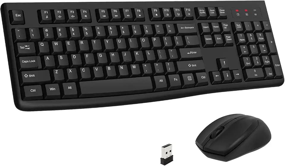 EDJO Computer Wireless Keyboard and Mouse Combo,2.4GHz USB,Plug & Play