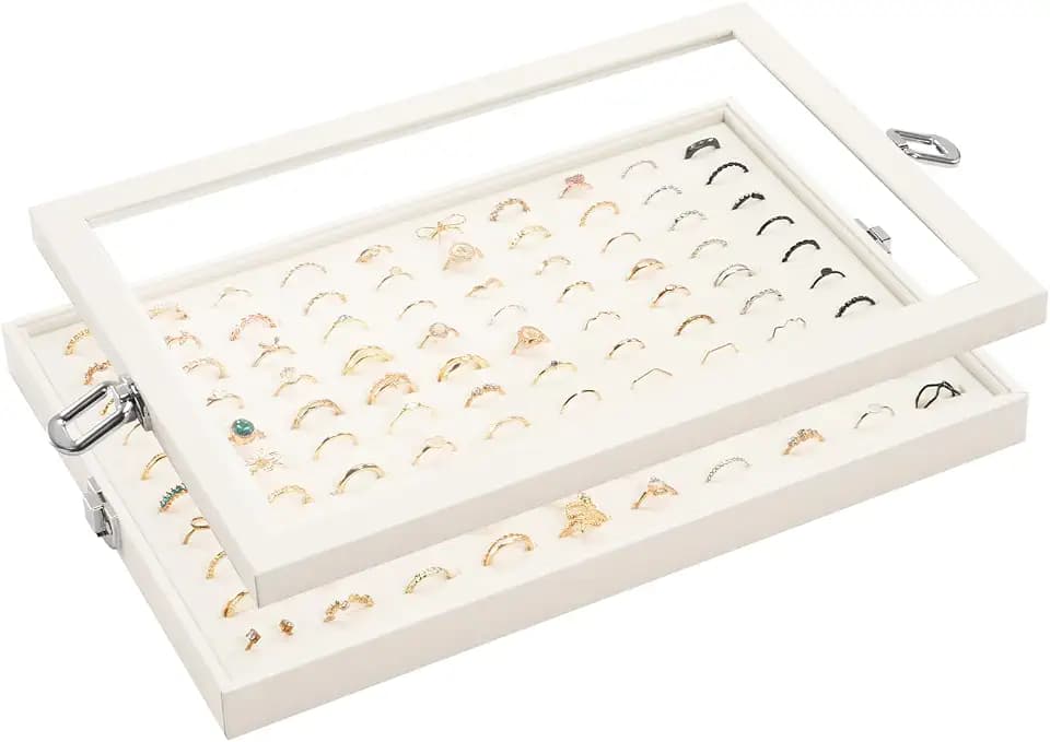 Lolalet Schmucktablett, Schmuckaufbewahrung für Ringe -Beige