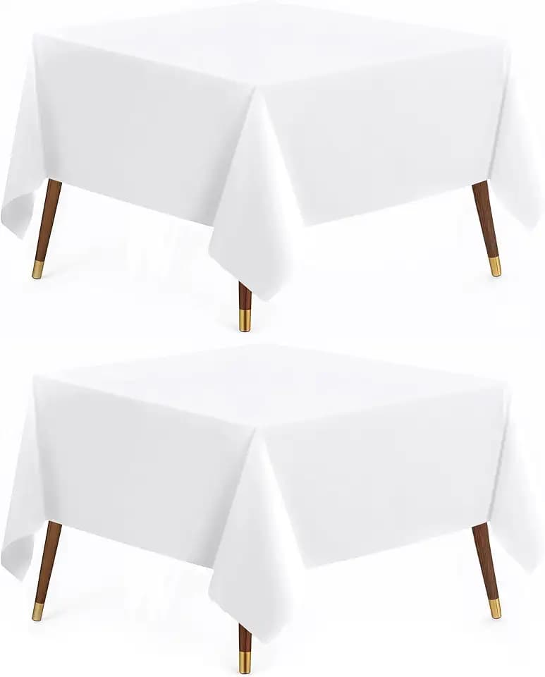 Utopia Kitchen Square Table Cloth 2 Pack [60x60 Inches, White]