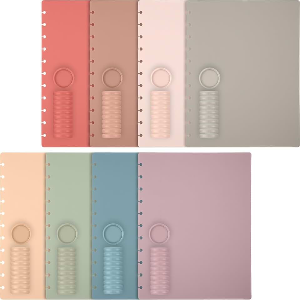 Fuutreo 8 Set Discbound Notebook Cover and Disc Set, Vintage Color