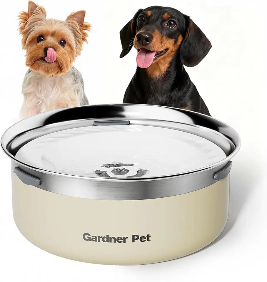 Gardner Pet Hundenapf 2L Edelstahl ohne Sabbern, Weiß
