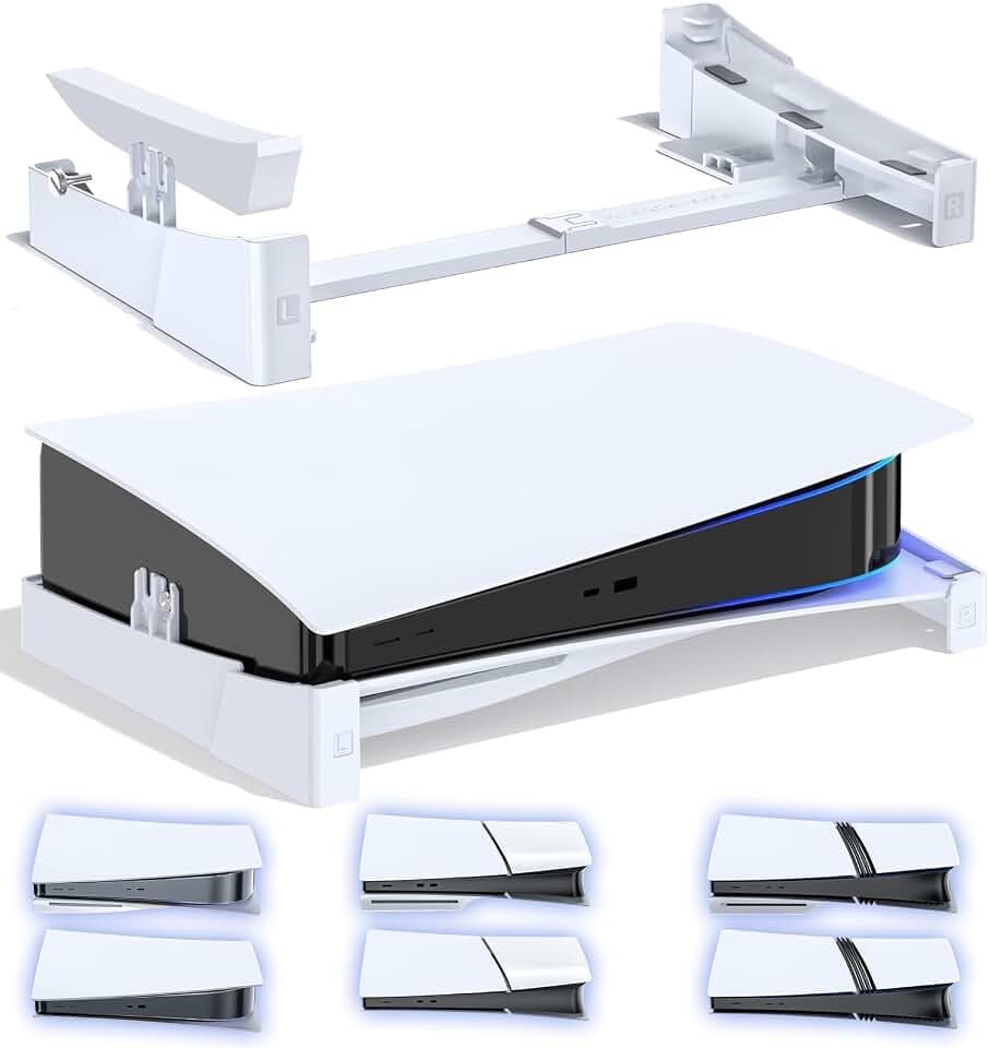 OIVO PS5/Slim/Pro Ständer Horizontal, PS5 Horizontaler Ständer für Alle PlayStation 5 Konsole, PS5 Standfuß Horizontal, PS5 Halterung Liegend, PS5 Horizontal Stand mit Schraube, PS5 Zubehör