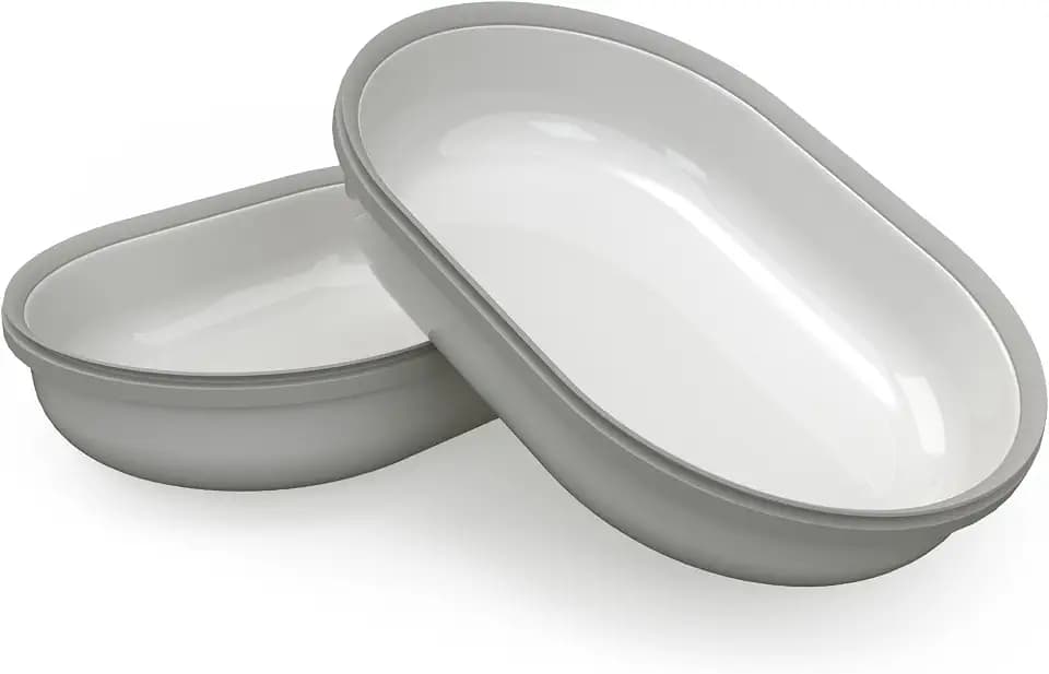Sure Petcare SureFeed Napf-Set (2 Stück) mit integrierter Dichtung, kompatibel mit SureFeed Microchip Futterspender, funktioniert für Nass- und Trockenfutter, hält Lebensmittel frisch, grau
