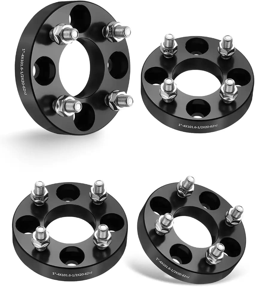 EVIL ENERGY 4x4 Wheel Spacers 62mm Hub Bore 1/2x20 Stud Compatible with EZGO EZ GO Golf Cart Club Car ATV, 1.5 inch Lug Centric 4 pcs 4x101.6 Wheel Spacer, Not Hubcentric Black