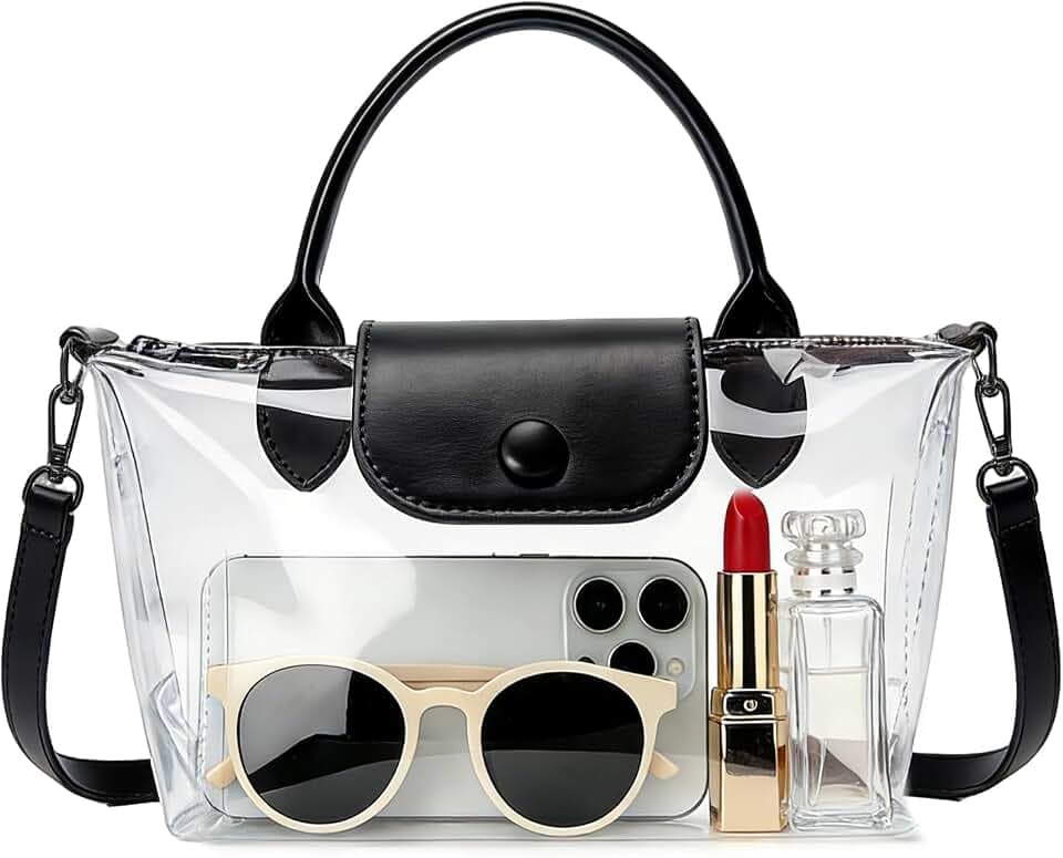 Ginogento Clear Bag for Stadium Events,Small Clear Purse Crossbody Bags for Women for Concert,Sport Events