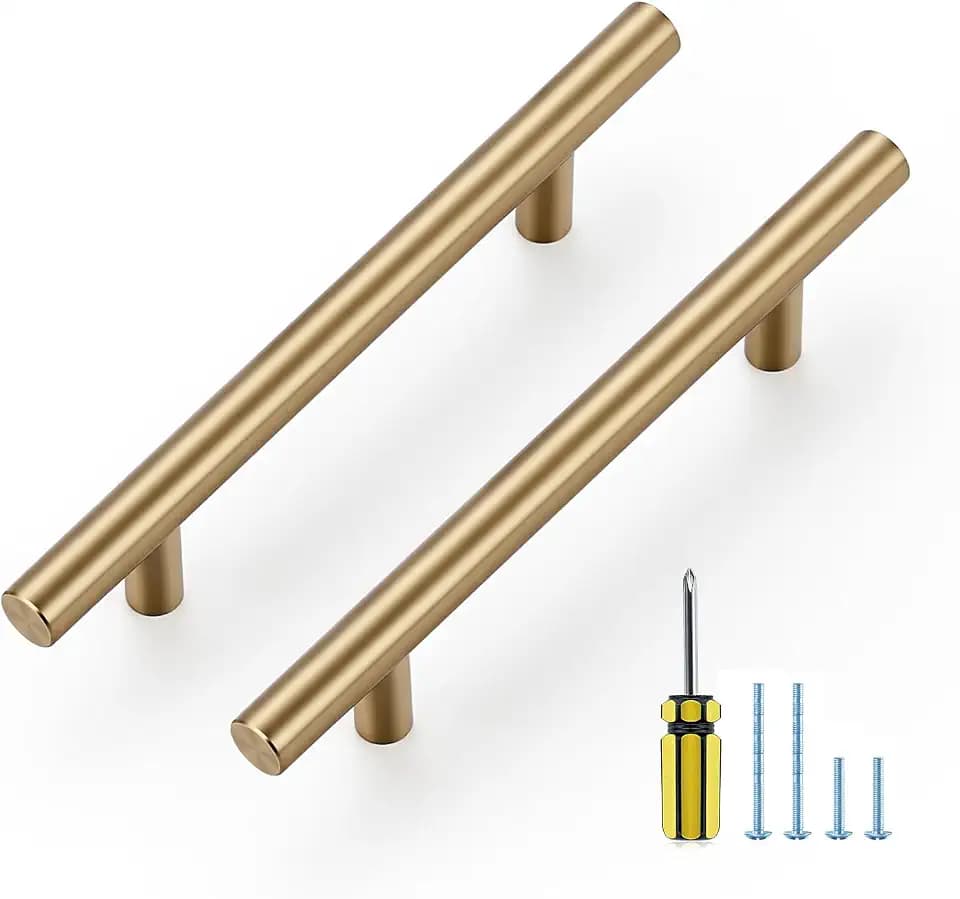 Ravinte Champagne Bronze Cabinet Handles 4 Inch Hole Center 5 Pack