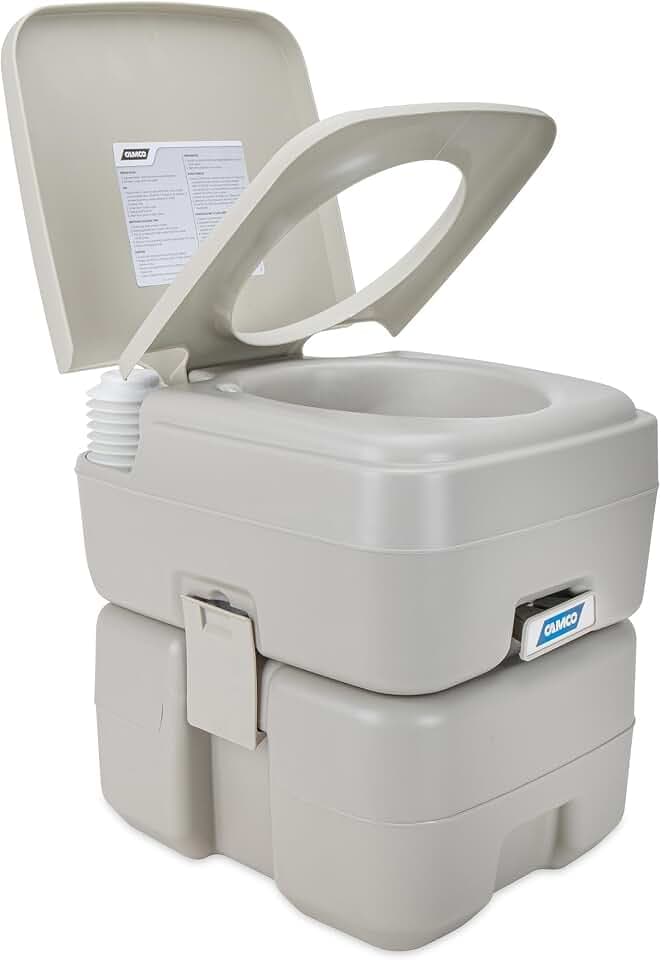 Camco Portable RV Toilet with Detachable Tank, Gray, 5.3 Gallon, 41541