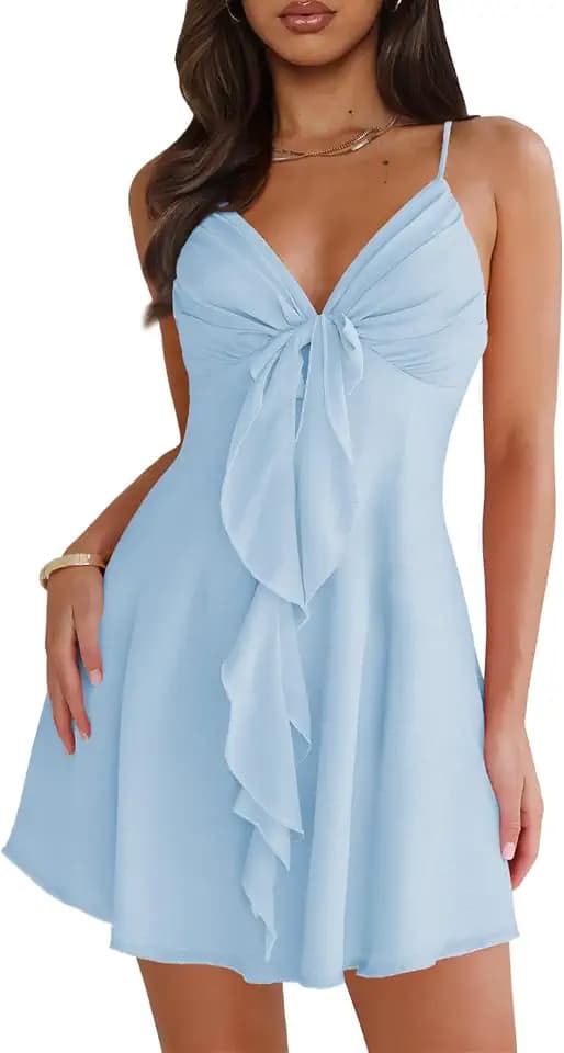 MIYIEONZ Women Flowy Mini Dress Sexy Sundress Short Dresses