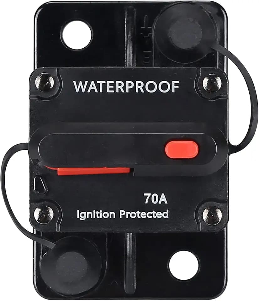 70 Amp Waterproof Circuit Breaker,with Manual Reset,12V-48V DC, for Car Marine Trolling Motors Boat ATV Manual Power Protect for Audio System Fuse