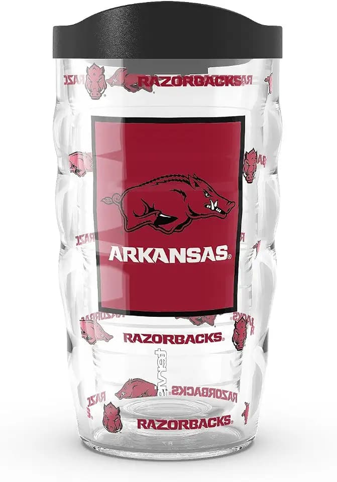 Tervis Arkansas Razorbacks - Overtime Made in USA Double Walled Insulated Tumbler Travel Cup Keeps Drinks Cold & Hot, 10oz, Classic