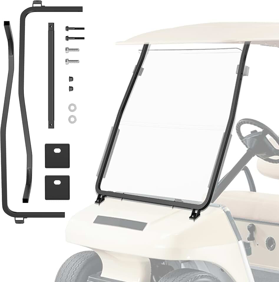 CLUBRALLY Golf Cart Front Strut Brackets Kit, Club Car Iron Front Strut Support Brackets, Fits 2000-Up Club Car DS Gas and Electric Golf Cart, OEM#102063901 - Black