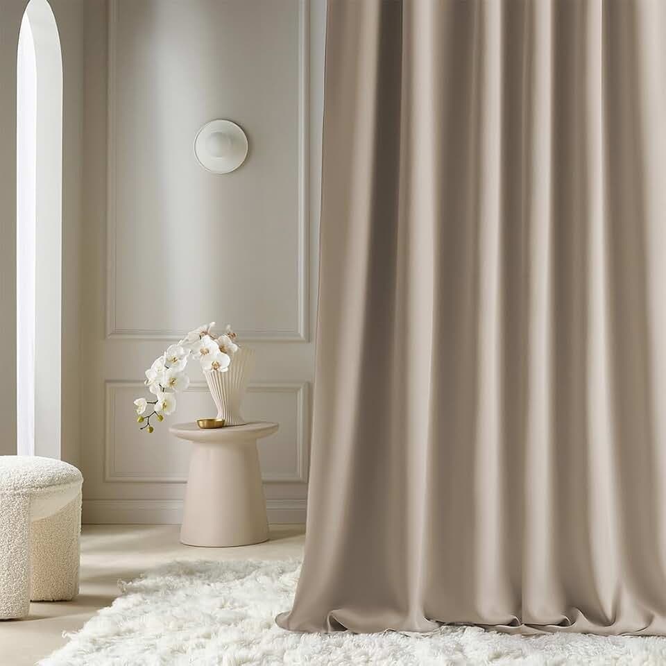 ROOM99 Vorhang mit Ösen Aura 140 x 230 cm Beige, 1 Stück