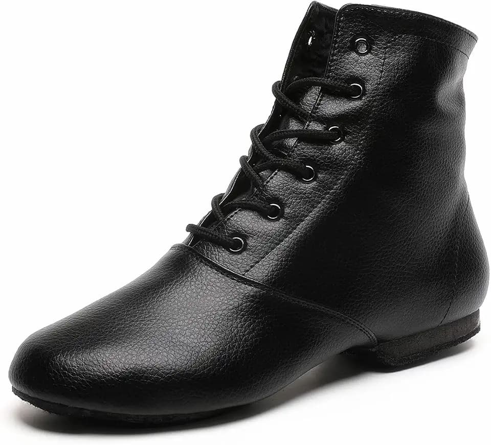 Lace Up Black Jazz Shoes Dance Boots for Women Girls Adult