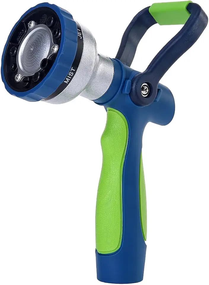 GREEN MOUNT New Patent Garden Hose Nozzle, Heavy Duty Water Nozzle, High Pressure Fireman Style Nozzle with Ergonomic Handle for Lawn and Garden Watering