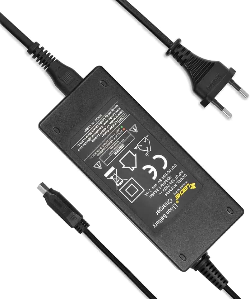 LEICKE ULL E-Bike Ladegerät 54,6V 2A – EurCon CAN 3-PIN Stecker – kompatibel mit ausgewählten Fischer 48V Akkus/Phylion