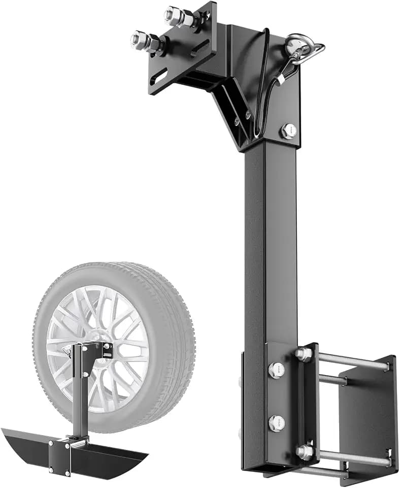 Safoner RV Spare Tire Mount, Aluminum 4" Bumper Carrier for Travel Trailer