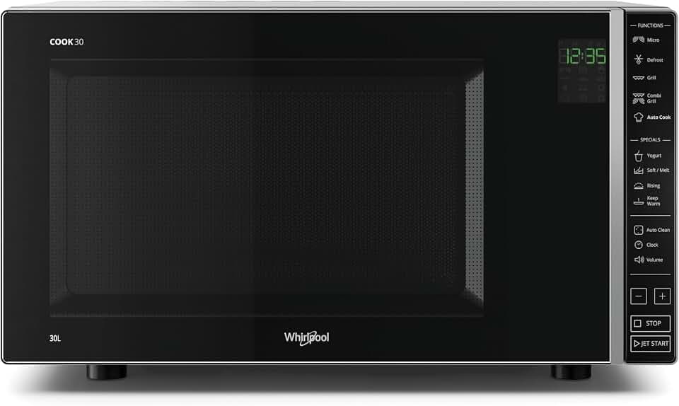 Whirlpool MWP 303 SB Kombination Grill und Mikrowelle / 900 W/ 30 L Garraum / Quartz Grill 1050 W / AutoClean / Joghurt-Funktion / Schmelzfunktion / Warmhalte-Funktion
