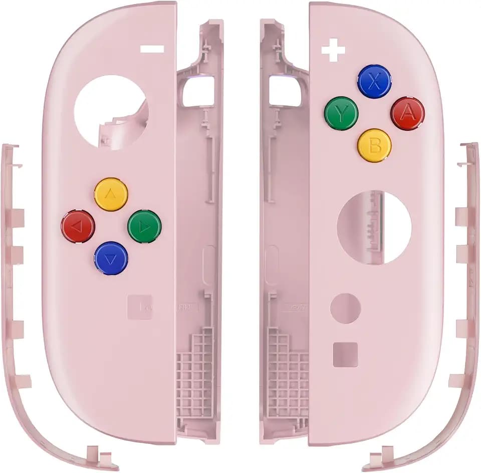 eXtremeRate Replacement Shell Buttons for Joycon 2, Housing Faceplate Case + Decorative Strips + ABXY Direction Keys + Tools for Nintendo Switch 2 Controller - Essence Version - Cherry Blossoms Pink