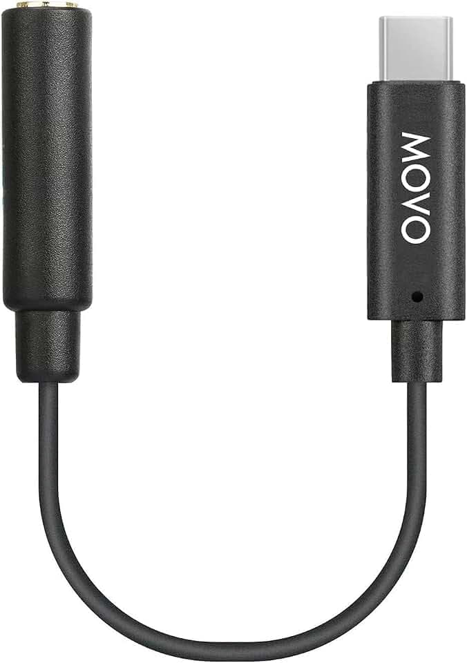Movo UCMA-1 3,5-mm-TRS-Mikrofonadapterkabel auf USB-Typ-C-Anschluss-Dongle – kompatibel mit Samsung Galaxy, Pixel, Moto, HTC, iPad Pro Smartphones und Tablets – USB C auf 3,5 mm Audio-Adapter