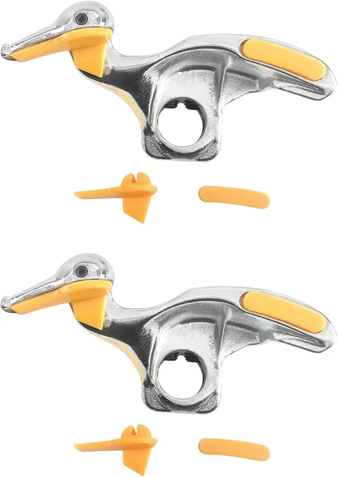 QWORK Tire Changer, 2 Pack Automobile Tire Changer Mount Demount Duck Head Tool with 1 Pair Rim Protector for Replacement, Cast Steel, 30mm