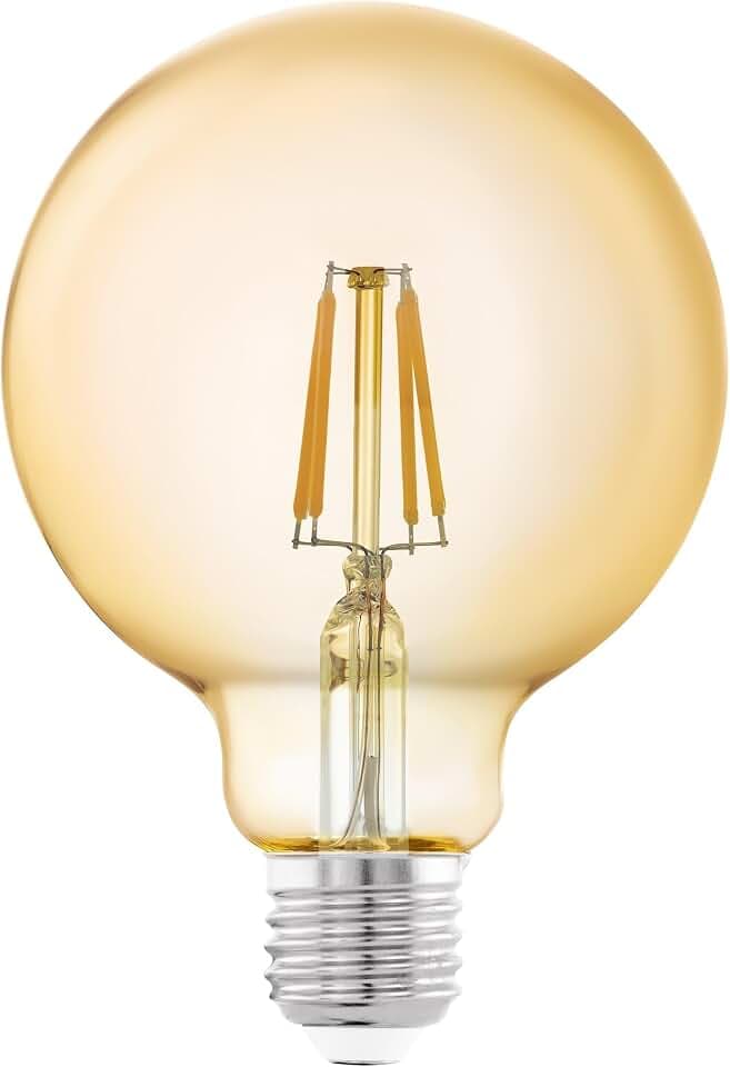 EGLO LED E27 Lampe, Amber Vintage Glühbirne, Globe für Retro Beleuchtung