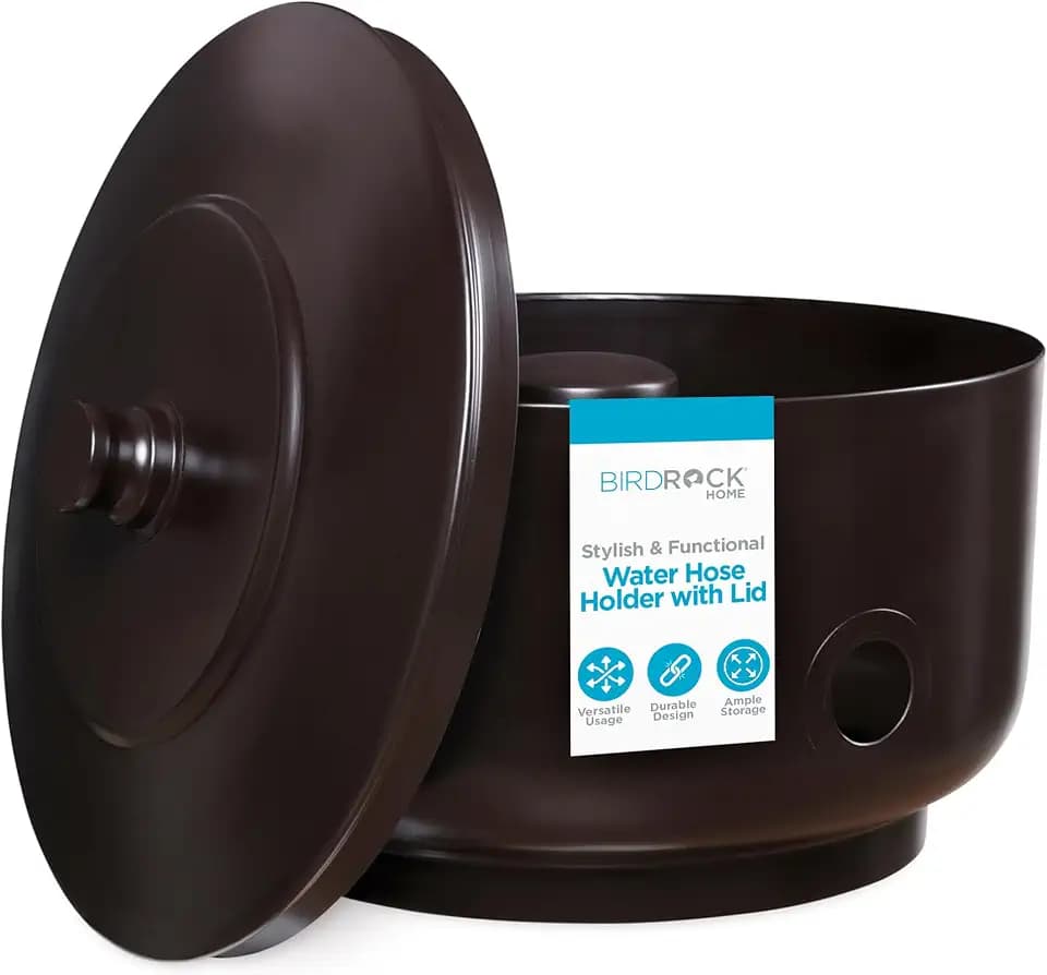 BIRDROCK HOME Indoor Outdoor Water Hose Holder, Oil-Rubbed Bronze, 18”x13”