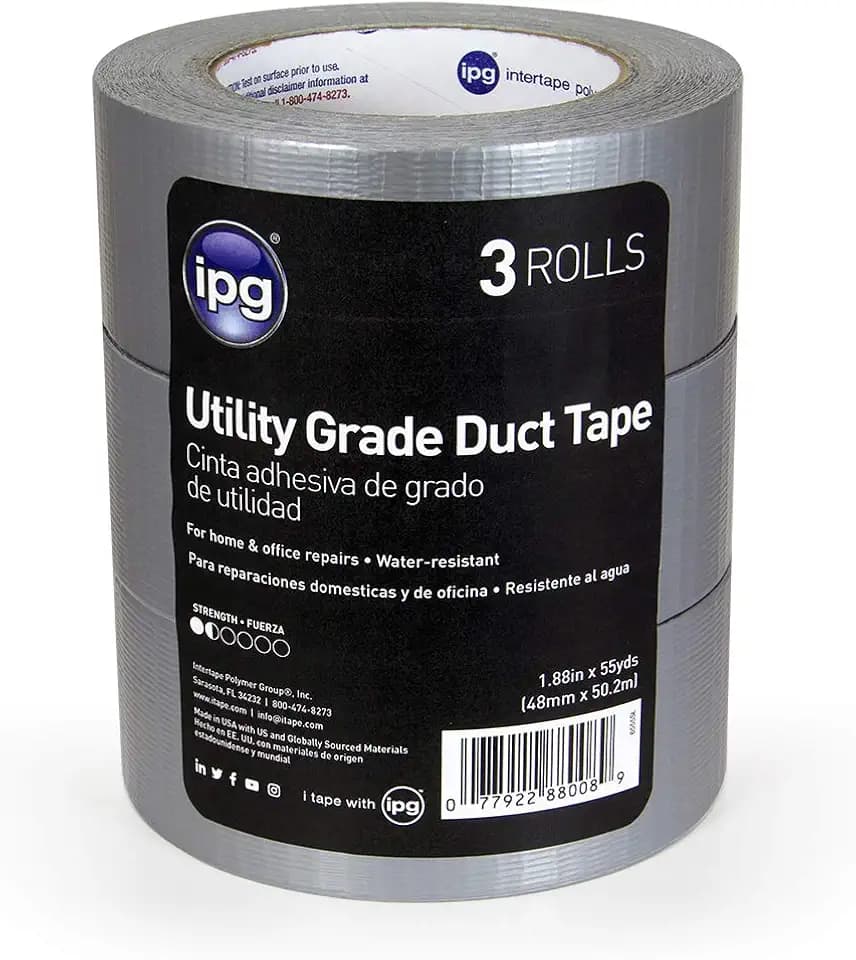 IPG - 6555SL Utility Grade Duct Tape 1.88" x 55 yd, Silver (3-Pack)