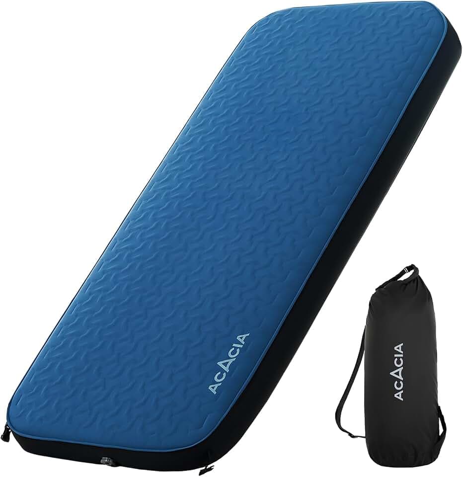 ACACIA 10,9 cm Dicke, selbstaufblasende Isomatte mit Schaumstoff, Innovative Y-förmige Teleskopstruktur, Ultra-tragbare Camping-Matratze, kompakte Luftmatte für Zelt, Auto, Einzelbett