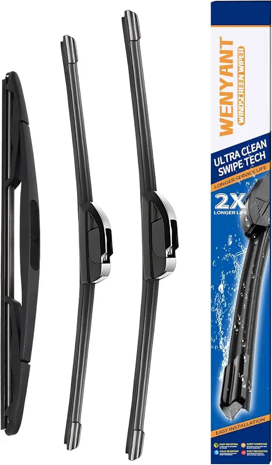 15"/15"/13" Windshield Wipers Compatible with Jeep Wrangler 2007-2017 Wrangler JK 2018 Front and Rear Wiper Blades for My Car Original Equipment Automotive Replacement (Set of 3)