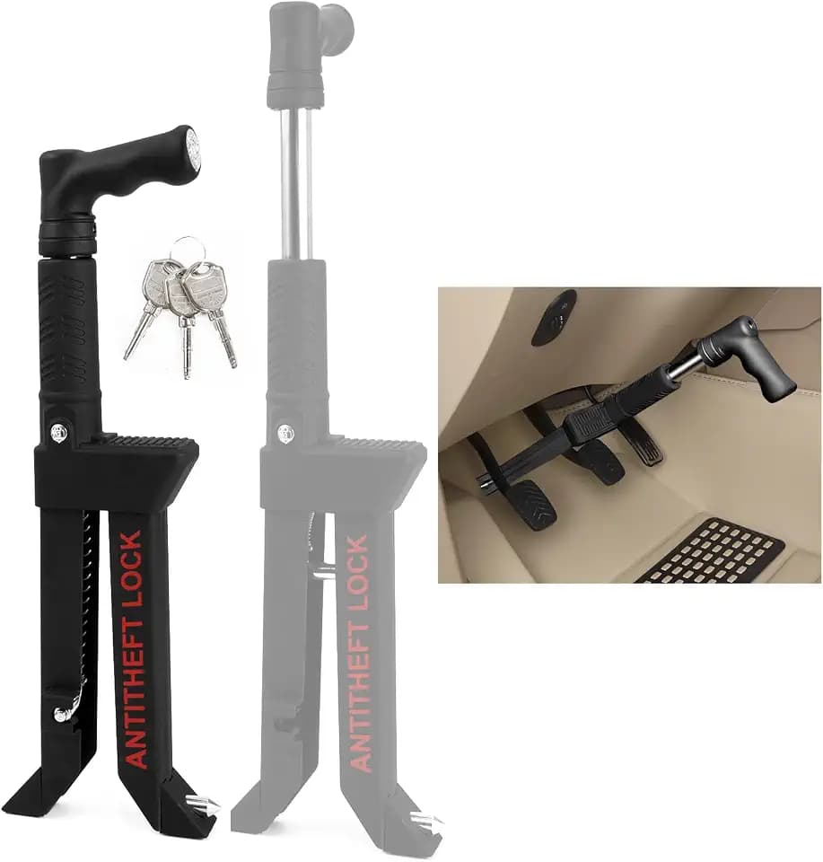 Brake Pedal Lock, Anti Theft Car Device Retractable Clutch Brake Locks