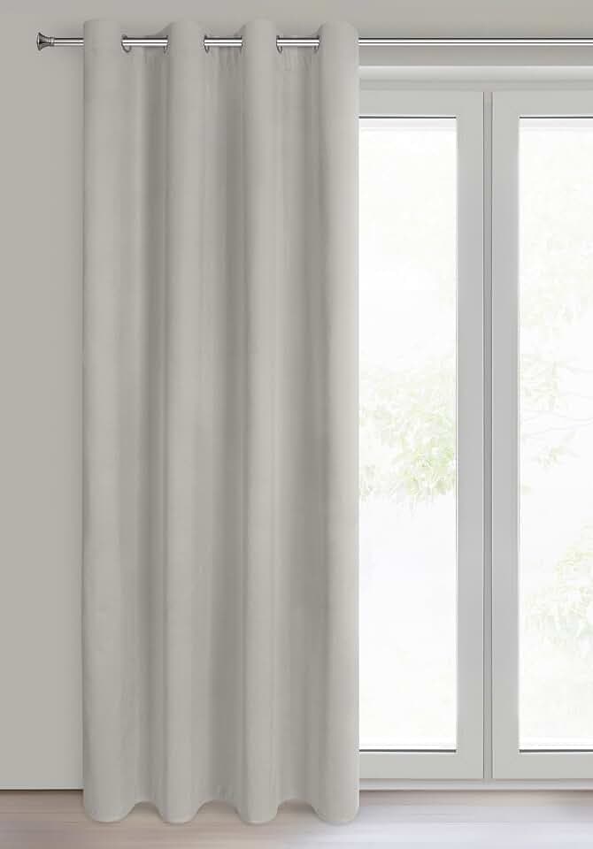 Eurofirany - Verdunklungsvorhänge, Vorhang Blickdicht, Vorhänge Fenster Balkontür - Schlafzimmer Wohnzimmer Deko, Gardine aus Velour, 100% Verdunkelung, 140x250 cm, Ösenvorhang - NITA - Dunkelbeige