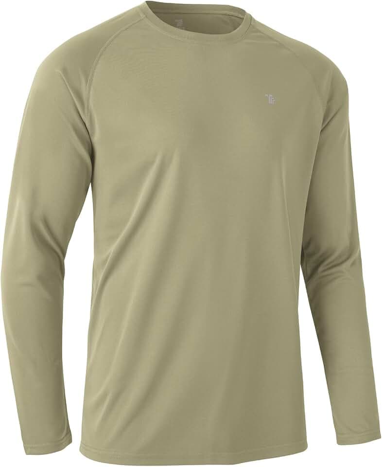 Rdruko Schnelltrocknendes Langarm-Shirt für Herren, atmungsaktiv, für Laufen, Sport, Fitnessstudio, UV-Sonnenschutz, Wandern, Angeln