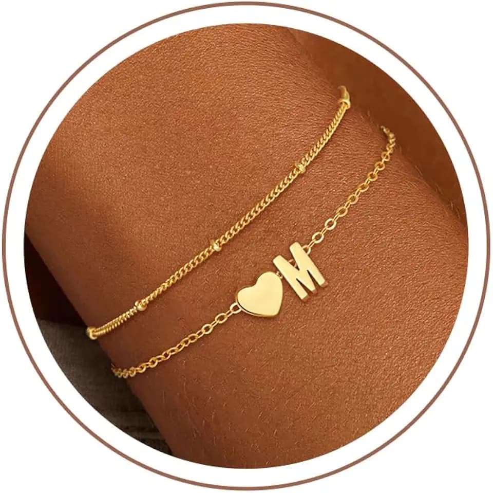 Gold Initial Bracelets for Women Teen Girl Gifts Trendy Stuff