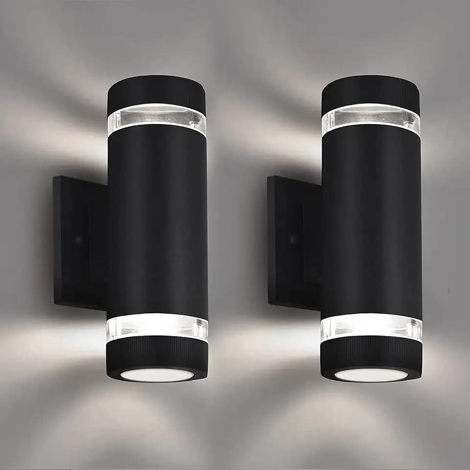 rosykite Outdoor Wall Sconce Lights,Dusk to Dawn Outdoor Exterior Lighting - ETL Listed,Modern Outside Patio Light Fixture Wall Mount Design - Up Down Light Fixture White 6000k for Front Door, Porch