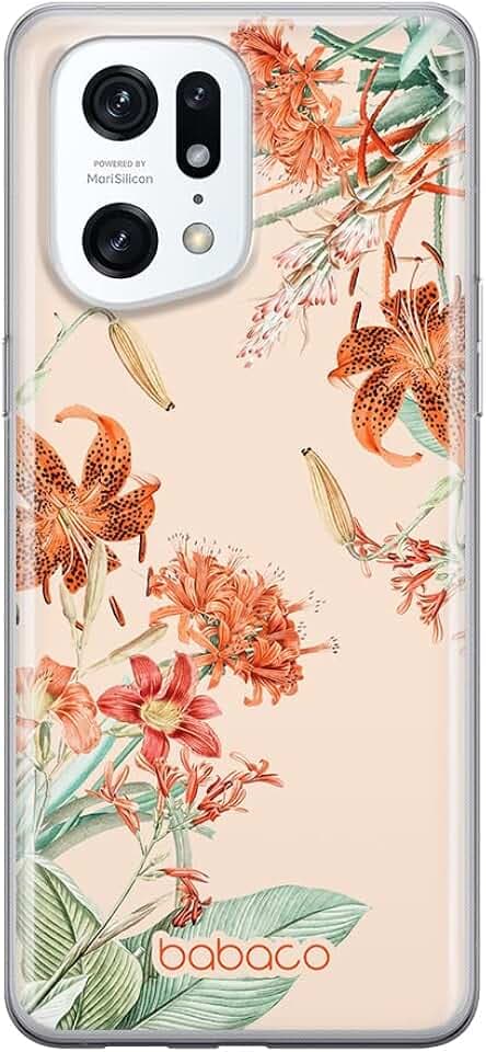 Babaco ERT Group Handyhülle für Oppo FIND X5 PRO Original und offiziell Lizenziertes Muster Flowers 057 optimal an die Form des Handy angepasst, hülle aus TPU